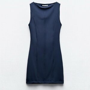 Zara Navy Sleeveless Mini Dress